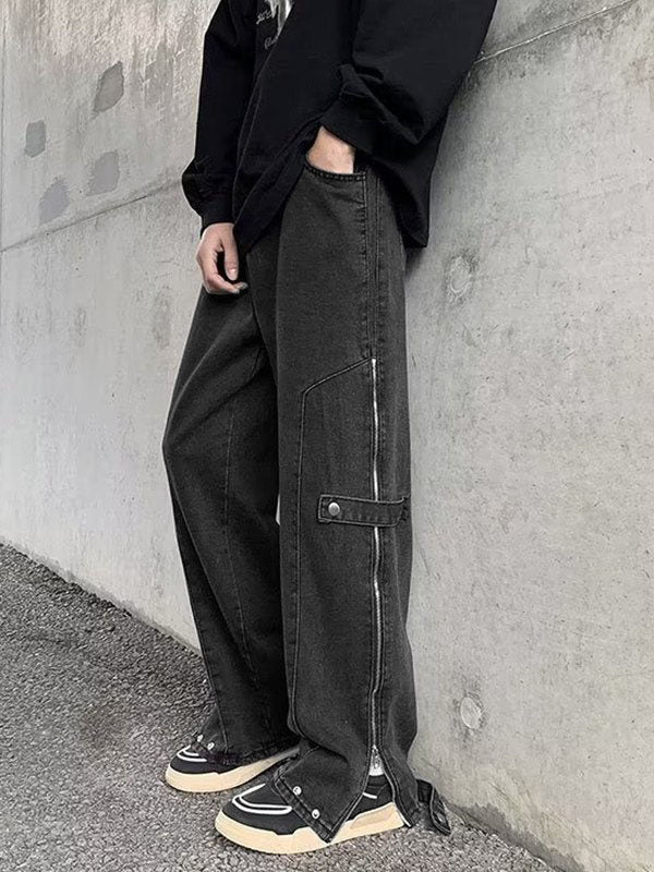 Flipper Zipper Street Style Baggy Jeans – Datti Store